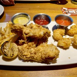 Chicken tenders and shrimp