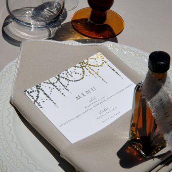 Lila & Sage Cake & Catering Co. - menu and wine bottle - Caterers Near Me - Murphys, California