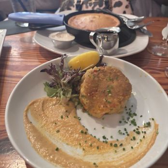 Cecelia Creole Bistro - Crab cake. Seafood, but you get used to it. The sauce a little too mustardy for me. Wanted a seared crust, but I'd get it again - Cajun/Creole Near Me - Baton Rouge, Louisiana