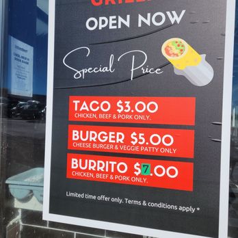 Grillies - a sign for a special price - Burgers Near Me - Richmond Hill, Ontario