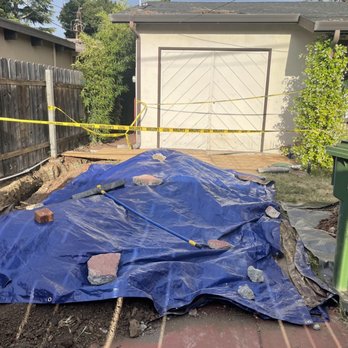 Bellows - Yard looks like this for a month when they said it was only gonna take a week. - Plumbing Near Me - Novato, California