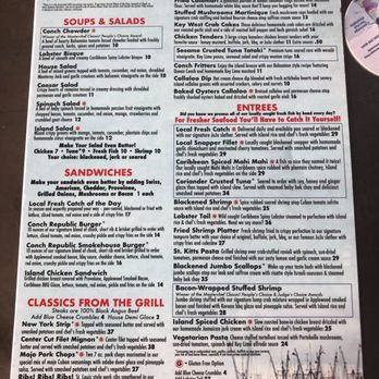 Conch Republic Seafood - Large menu - Seafood Near Me - Key West, Florida
