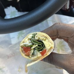 Feta and spinach breakfast wrap