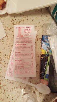 Menu photo 8 Tower Of Pizza Key Largo, FL Menu photo 8 Tower Of Pizza Key Largo, FL