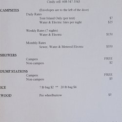 New Lisbon Riverside Park Campground - Price Guide