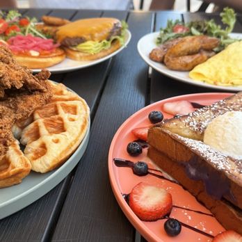 Wara Cafe - Ube French toast American Classic Omelette Wagyu Burger Fried Chicken Croffle - Cafes Near Me - Chino, California Wara Cafe - Ube French toast American Classic Omelette Wagyu Burger Fried Chicken Croffle - Cafes Near Me - Chino, California