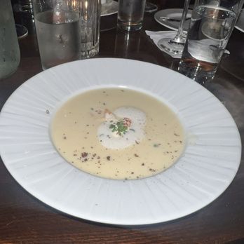 A Restaurant - White Corn Soup with Lobster. - New American Near Me - Newport Beach, California