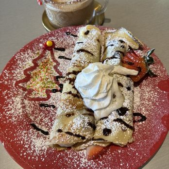 Paris Cafe & Desserts - Nutella and fruit crepes and latte with a holiday decor - Cafes Near Me - Grand Rapids, Michigan Paris Cafe & Desserts - Nutella and fruit crepes and latte with a holiday decor - Cafes Near Me - Grand Rapids, Michigan