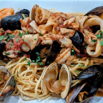 Via Sposito - Shrimp fra diavolo. Spicy, tasty textured linguine with plenty of shrimp, clam, and mussels - Pizza Near Me - Old Bridge Township, New Jersey Via Sposito - Shrimp fra diavolo. Spicy, tasty textured linguine with plenty of shrimp, clam, and mussels - Pizza Near Me - Old Bridge Township, New Jersey