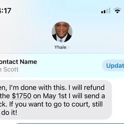 Text messages from Yhale.