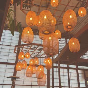 Khom Loi - Beautiful floating lamps in the middle of the atrium - Thai Near Me - Sebastopol, California Khom Loi - Beautiful floating lamps in the middle of the atrium - Thai Near Me - Sebastopol, California