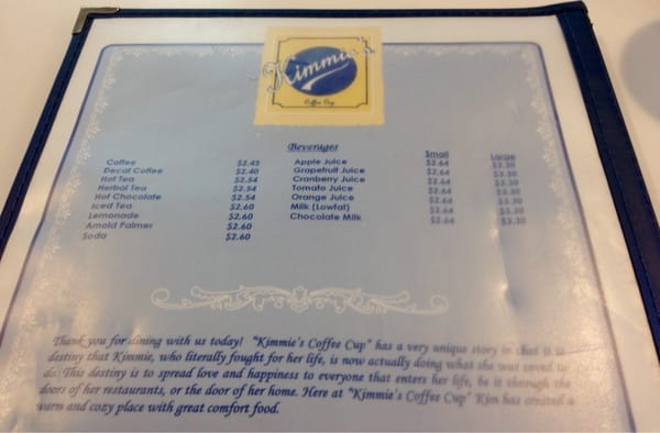 Menu photo 5 Kimmie's Coffee Cup Brea, CA Menu photo 5 Kimmie's Coffee Cup Brea, CA