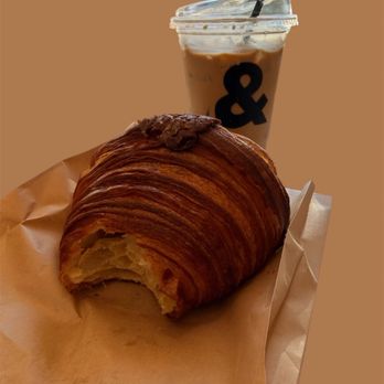 Coffee &  - Flat white coffee and Nutella croissant - Coffee & Tea Near Me - Cypress, California