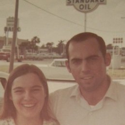 With my cousin in front of my Dad's garage and filling station. I was maybe 17. 05/15/22