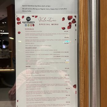 Maynard's - Valentine's Day Menu - New American Near Me - Silverdale, Washington Maynard's - Valentine's Day Menu - New American Near Me - Silverdale, Washington