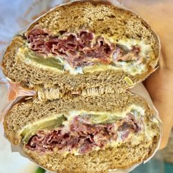 TOGO'S Sandwiches - Hot Pastrami Sandwich with dill pickles, cheese, mayo and mustard on 100% whole wheat~ Heavenly, my favorite sandwich!!