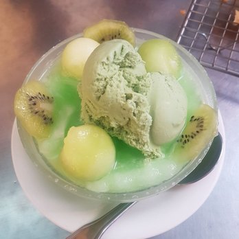 Dessert Republic - Green Wonder (green tea ice cream, aloe jelly, honeydew freeze, kiwi, honeydew) - Chinese Near Me - San Mateo, California Dessert Republic - Green Wonder (green tea ice cream, aloe jelly, honeydew freeze, kiwi, honeydew) - Chinese Near Me - San Mateo, California