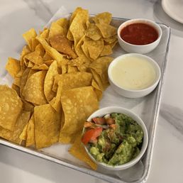 Trio Sampler with Guacamole, Queso and Salsa Trio Sampler with Guacamole, Queso and Salsa