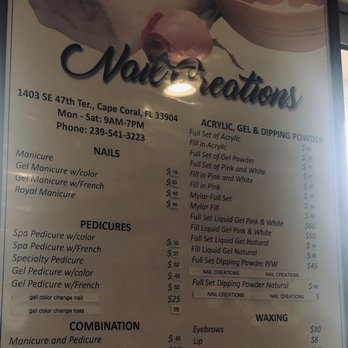 Nail Creations - Price list - Nail Salons Near Me - Cape Coral, Florida Nail Creations - Price list - Nail Salons Near Me - Cape Coral, Florida