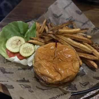 Food + Beer - The special $5.99 burger and fries.  Amazing - Chicken Wings Near Me - Sarasota, Florida