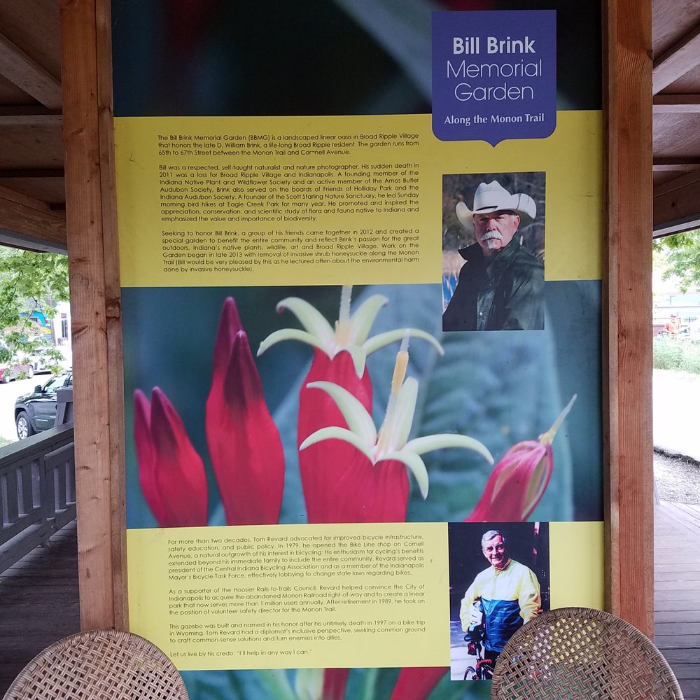 Bill Brink Memorial Garden - panel about Bill Brink and his photography - Parks Near Me - Indianapolis, Indiana