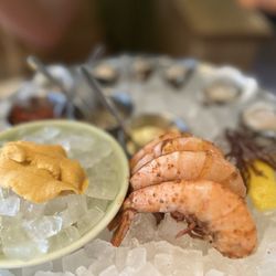 Bar Le Côte - On ice dinner for two menu - sea urchin, oysters and peel and eat shrimp
