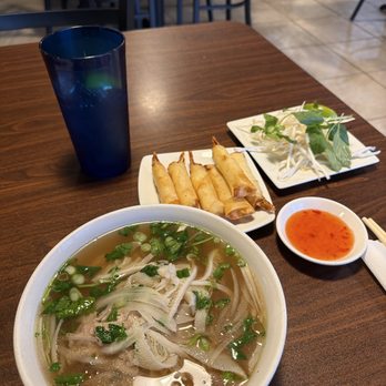 Miss Pho Vietnamese Restaurant - No. 10 shrimp eggrolls and medium No. 15 (tripe and sliced beef). - Vietnamese Near Me - Sneads Ferry, North Carolina Miss Pho Vietnamese Restaurant - No. 10 shrimp eggrolls and medium No. 15 (tripe and sliced beef). - Vietnamese Near Me - Sneads Ferry, North Carolina