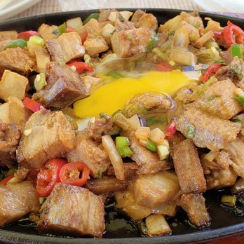 Purple Patch - Sizzling Sisig- sauteed pork belly + shoulder, onion, vinegar, bird's eye chili, lemon, fried egg w/garlic fried rice. Super good! - Filipino Near Me - Washington, DC, District of Columbia