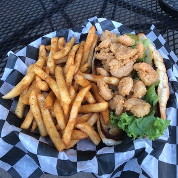 Sidelines Sports Cafe - Fried shrimp Po-boy. - Sports Bars Near Me - Hattiesburg, Mississippi Sidelines Sports Cafe - Fried shrimp Po-boy. - Sports Bars Near Me - Hattiesburg, Mississippi
