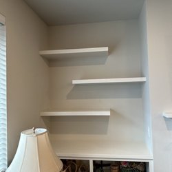 Custom built floating shleves
