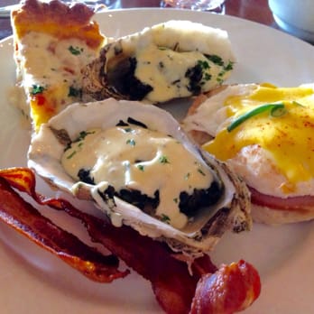 240 West - Perfect brunch...quiche, eggs benedict, bacon & oysters Rockefeller - American Near Me - Fontana, Wisconsin