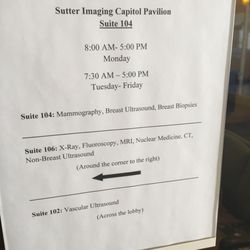 Sutter Capitol Pavilion - Services offered within this #104 suite