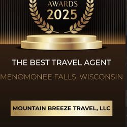 Mountain Breeze Travel - BIG ANNOUNCEMENT
I am beyond honored and grateful to share that Mountain Breeze Travel has been awarded The Best Travel Agent for 2025