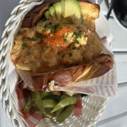 Crab and prawn egg sandwich. Use a fork and knife! Delicious! Crab and prawn egg sandwich. Use a fork and knife! Delicious!