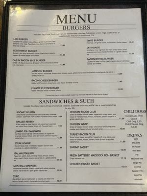 Menu photo 1 Laddie's Sky Club Masury, OH Menu photo 1 Laddie's Sky Club Masury, OH