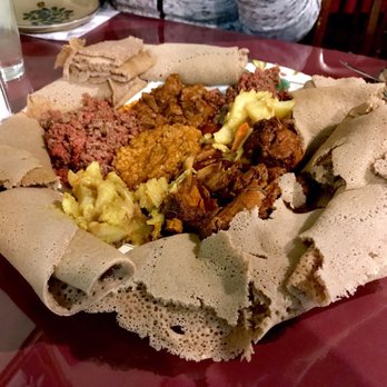 Queen of Sheba - Meat Combo Platter for Two - Ethiopian Near Me - Denver, Colorado
