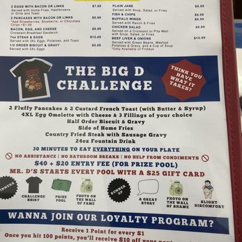 Mr D's Breakfast & Lunch - Menu - Daily Specials, The Big D Challenge - Breakfast & Brunch Near Me - Largo, Florida