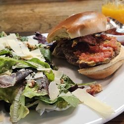 McAdoo's - Grilled buffalo burger, side salad.