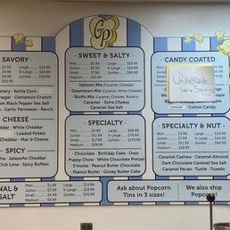 Popcorn Menu Popcorn Menu
