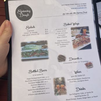 Spinning Dough - menu - Pizza Near Me - Oakland, California