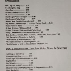 Wheel-In Restaurant - Menu