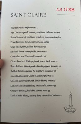 Menu photo 4 Saint Claire New Orleans, LA