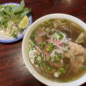 Pho 60 cafe - Combination Noodle Soup and sides for the soup - Vietnamese Near Me - Richmond, Virginia