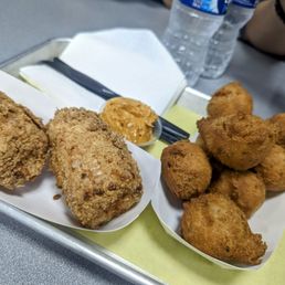 Fried Cobbed Corn + Hush Puppies Fried Cobbed Corn + Hush Puppies