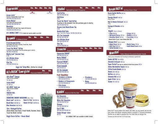 Menu photo 2 Aroma Joe's Coffee Augusta, ME Menu photo 2 Aroma Joe's Coffee Augusta, ME