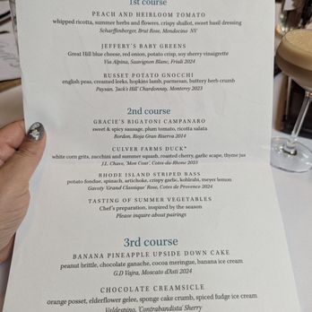 Gracie's - Menu - New American Near Me - Providence, Rhode Island