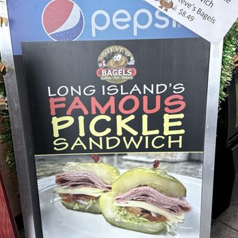 Steve's Bagels - NEW The famous Long Island Pickle Sandwich - Delis Near Me - Manchester, Connecticut