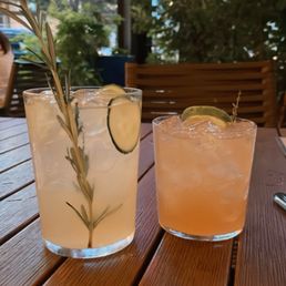 Restaurant week drinks  (lemongrass collins & lavender margarita)
