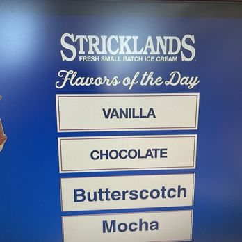 Elite Experience: Strickland's Ice Cream - Flavors of the day! - Yelp Events Near Me - Costa Mesa, California
