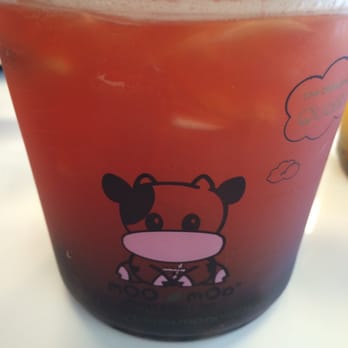 Moo Moo - Strawberry ice tea with boba - Coffee & Tea Near Me - Elk Grove, California